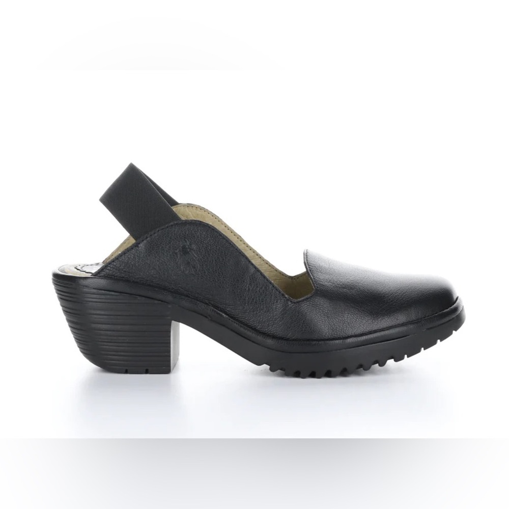 Fly London Black Slingback Heels